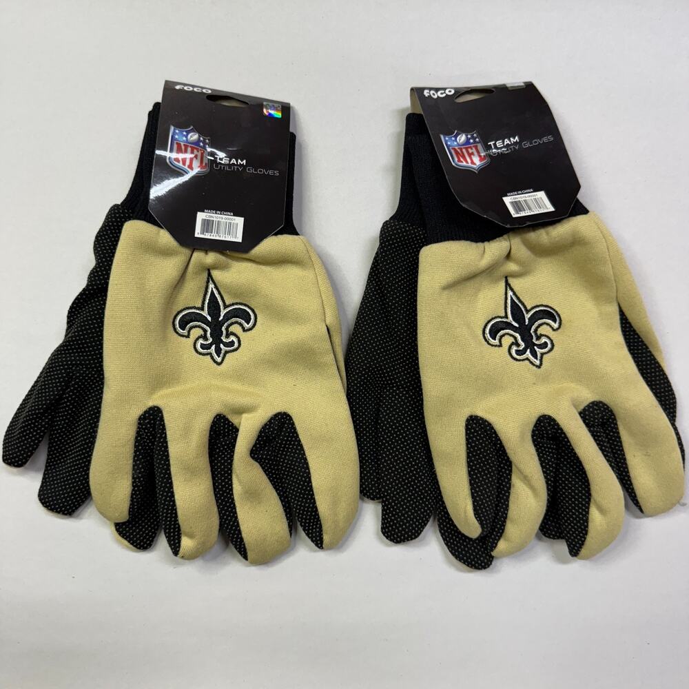 NFL New Orleans Saints Utility/work Gloves (2 Pairs) -Officially Licensed